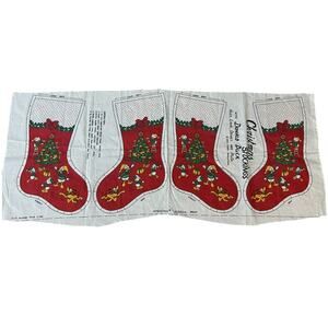 1970's Ameritek Walt Disney Cut Sew Screen Print Panel Christmas Stocking
